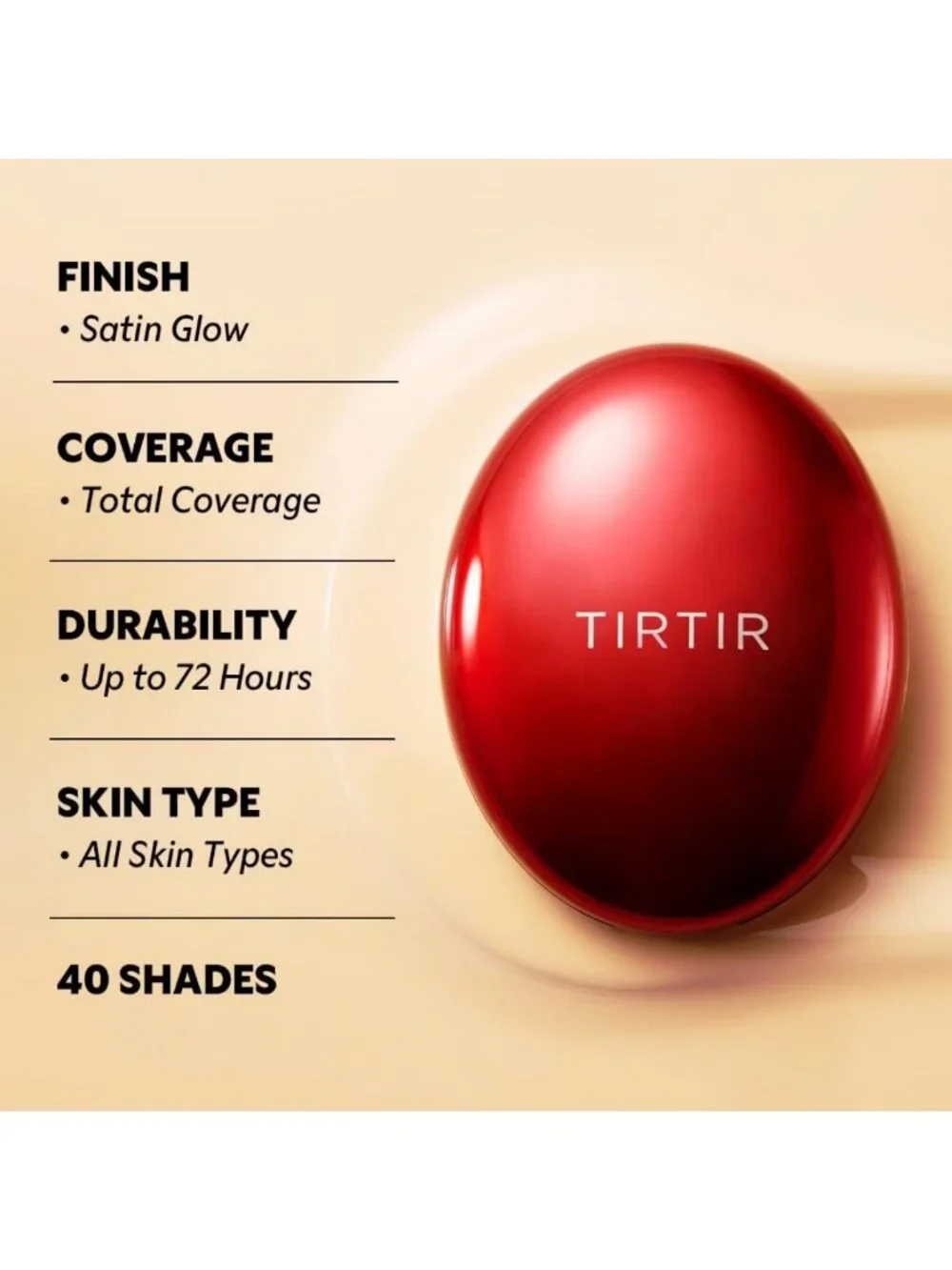 Full Coverage Red Cushion Foundation | Weightless Satin Glow, Buildable Tattoo